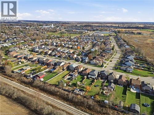 Aerial view of property's location with nearby suburban area - 136 Braemar Avenue, Caledonia, ON - Outdoor With View