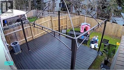Wooden deck featuring a fenced backyard and a gazebo - 11 Ingleside Drive, Kitchener, ON - Outdoor