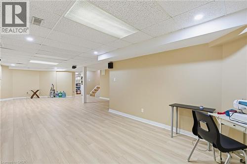 Office with light wood-type flooring, recessed lighting, and a drop ceiling - 3372 Bobwhite Mews, Mississauga, ON 
