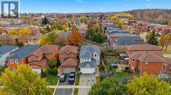 Aerial perspective of suburban area - 