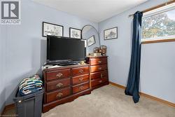 Bedroom featuring baseboards and light colored carpet - 