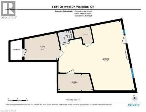 View of basement floor plan - 511 Oakvale Drive Unit# 1, Waterloo, ON - Other