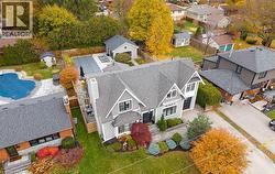 Aerial perspective of suburban area - 