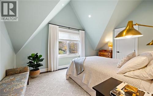 Bedroom with vaulted ceiling and recessed lighting - 735 George Street, Burlington, ON - Indoor Photo Showing Bedroom