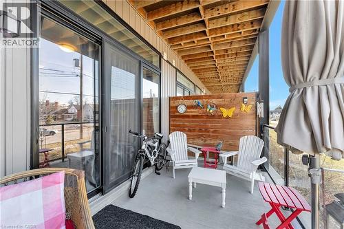 View of balcony - 85B Morrell Street Unit# 117, Brantford, ON -  With Deck Patio Veranda With Exterior