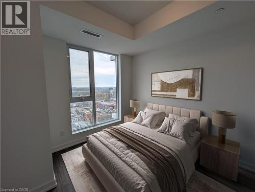 Virtually Staged - 55 Duke Street W Unit# 2106, Kitchener, ON - Indoor Photo Showing Bedroom