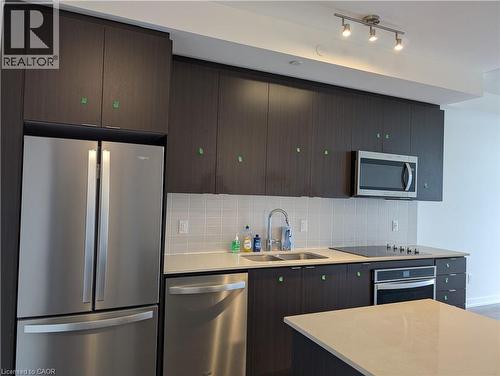 55 Duke Street W Unit# 2106, Kitchener, ON - Indoor Photo Showing Kitchen With Stainless Steel Kitchen With Double Sink With Upgraded Kitchen