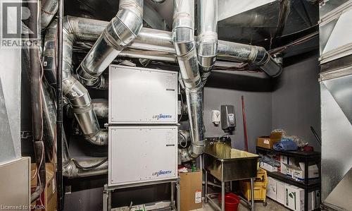 Utility room featuring heating unit and a sink - 55 Progress Drive E, Aylmer, ON 