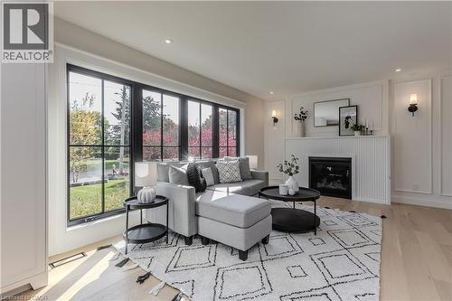 3029 Eva Drive, Burlington, ON - Indoor Photo Showing Living Room With Fireplace