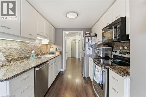 430 Pearl Street Unit# 403, Burlington, ON - Indoor Photo Showing Kitchen With Double Sink