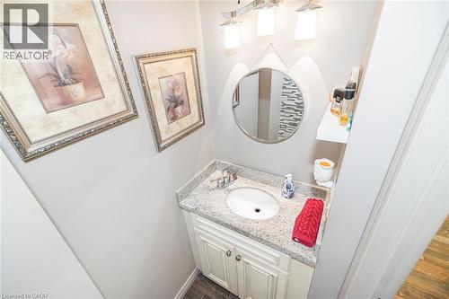 Powder room main floor - 199 Kimberly Drive, Hamilton, ON - Indoor Photo Showing Bathroom