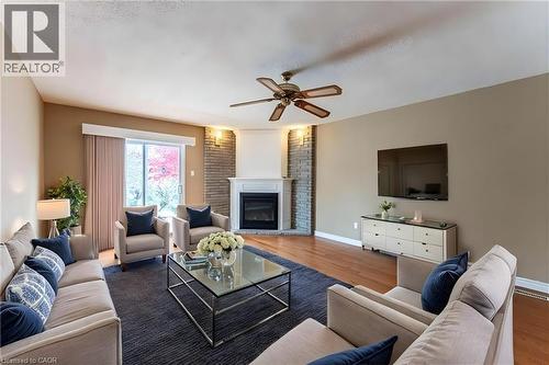 162 Solomon Crescent, Hamilton, ON - Indoor Photo Showing Living Room With Fireplace