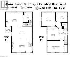Main house floor plan - 1st and 2nd floor - 