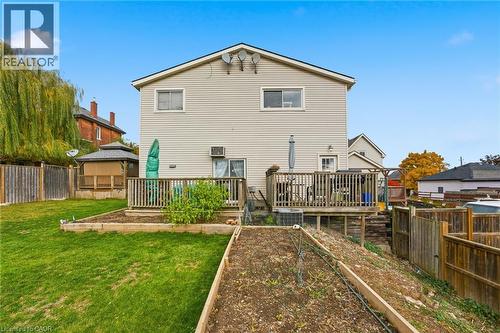 Back of garage/rental structure. Left side deck is for main floor unit. Right side deck is for second floor unit - 26 Terrace Hill Street, Brantford, ON - Outdoor With Deck Patio Veranda With Exterior