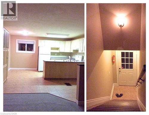 Photos taken prior to current tenant residing in the unit - Apartment B - Second floor rental - Kitchen and entrance up into the unit - 26 Terrace Hill Street, Brantford, ON - Indoor