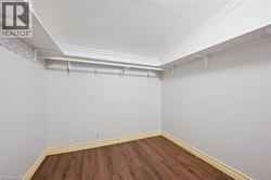 Walk in closet featuring wood finished floors - 