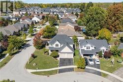 Aerial perspective of suburban area - 