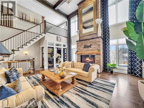16 Westlake Boulevard, Brantford, ON - Indoor Photo Showing Living Room With Fireplace