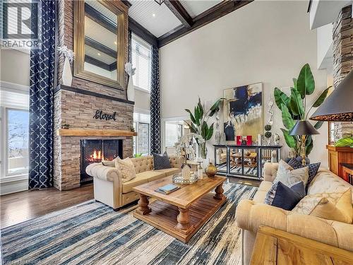 16 Westlake Boulevard, Brantford, ON - Indoor Photo Showing Living Room With Fireplace