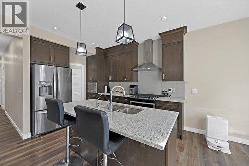 93 Saddlestone Place Ne, Calgary, AB - Indoor Photo Showing Kitchen With Double Sink With Upgraded Kitchen
