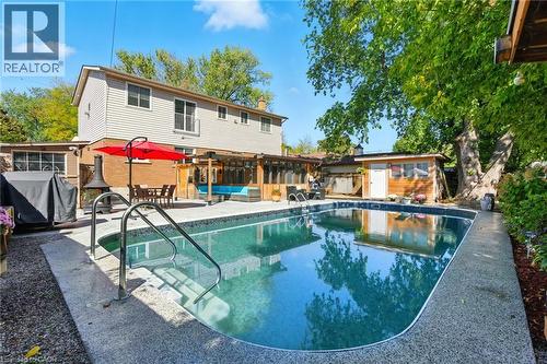 5372 Spruce Avenue, Burlington, ON - Outdoor With In Ground Pool With Deck Patio Veranda With Backyard