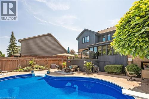 275 Alexander Court, Burlington, ON - Outdoor With In Ground Pool With Deck Patio Veranda With Backyard