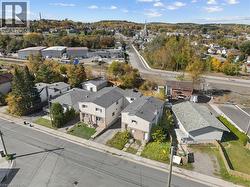 Aerial perspective of suburban area - 