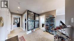 Hall featuring carpet floors and recessed lighting - 