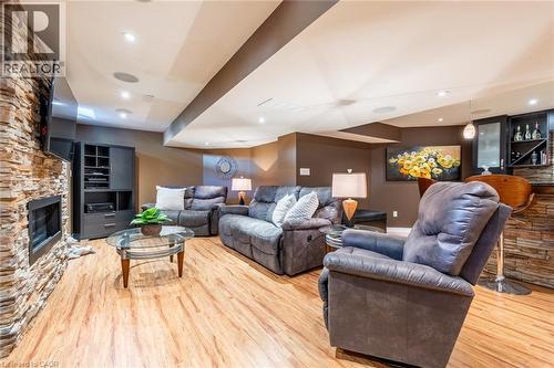 2338 Norland Drive, Burlington, ON - Indoor Photo Showing Living Room With Fireplace