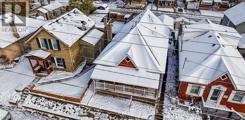 Snowy aerial view featuring a residential view - 14 Grandview Street, Brantford, ON - Outdoor