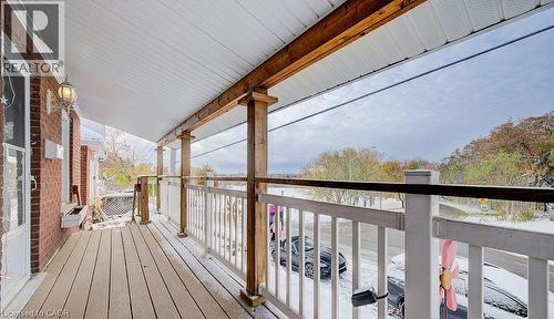 View of wooden deck - 14 Grandview Street, Brantford, ON - Outdoor With Exterior