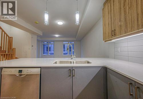 258 Hespeler Road Unit# 8, Cambridge, ON - Indoor Photo Showing Kitchen With Double Sink