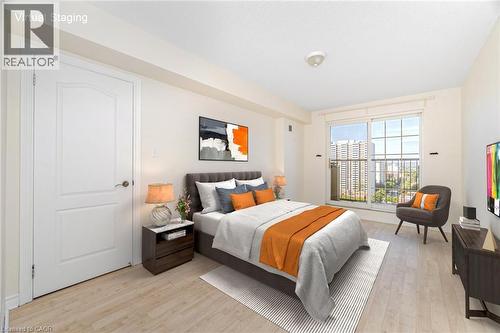 Virtually Staged - 135 James Street S Unit# 1605, Hamilton, ON - Indoor Photo Showing Bedroom