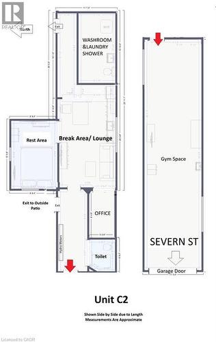 C2 Commercial Unit - Drawing for  information purposes only Measurments Approximate - 237 James Street N, Hamilton, ON 