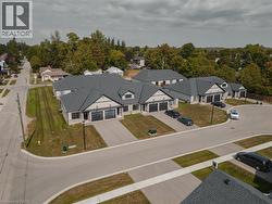 Aerial perspective of suburban area - 
