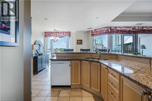 1477 Lakeshore Road Unit# 702, Burlington, ON - Indoor Photo Showing Kitchen With Double Sink