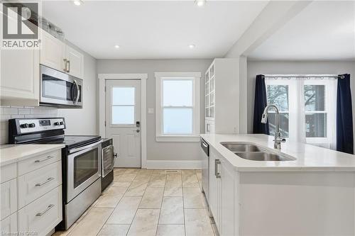 34 Balsam Avenue N, Hamilton, ON - Indoor Photo Showing Kitchen With Double Sink With Upgraded Kitchen