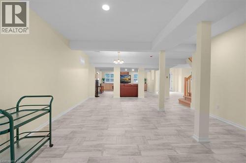 Hall featuring a chandelier, stairs, and recessed lighting - 90 Westlawn Drive, Hamilton, ON - Indoor Photo Showing Other Room