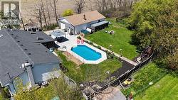 View from above of property with a pool area - 