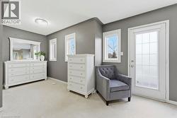 Living area with light carpet - 