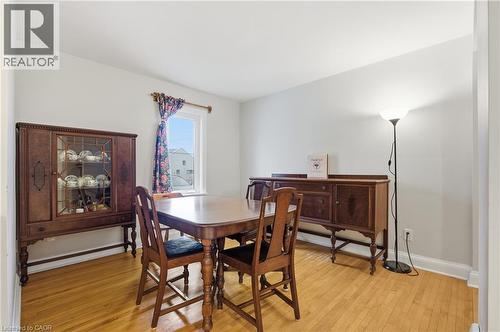 Dining area featuring light wood-style floors and baseboards - 157 Bridgeport Road E, Waterloo, ON - Indoor Photo Showing Dining Room