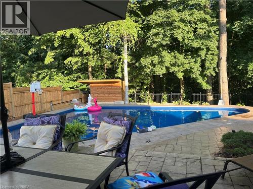 9 Scarfe Gardens, Brantford, ON - Outdoor With In Ground Pool