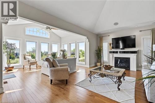 116 Sunrise Court, Ridgeway, ON - Indoor Photo Showing Living Room With Fireplace