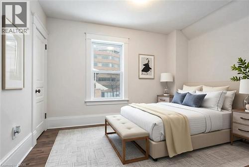 Virtualy Staged Upper Bdrm 2 - 94 Scott Street, Kitchener, ON - Indoor Photo Showing Bedroom