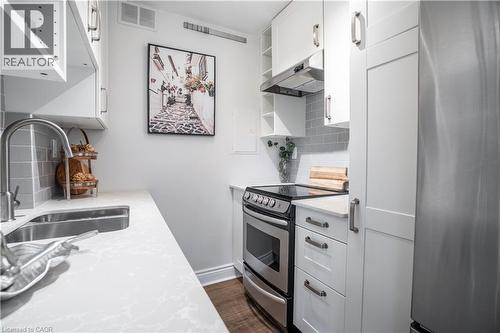 141 Catharine Street Unit# 204, Hamilton, ON - Indoor Photo Showing Kitchen With Double Sink
