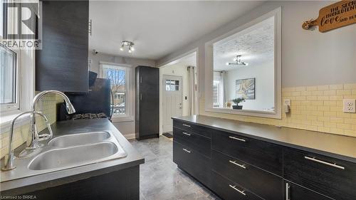 69 Lyons Avenue, Brantford, ON - Indoor Photo Showing Kitchen With Double Sink