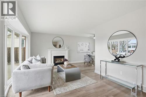 38 Coral Drive, Hamilton, ON - Indoor Photo Showing Living Room With Fireplace