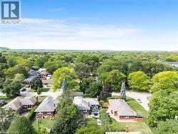 Aerial perspective of suburban area - 