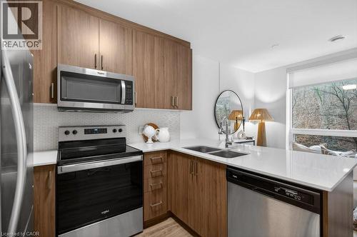 479 Charlton Avenue E Unit# 209, Hamilton, ON - Indoor Photo Showing Kitchen With Double Sink With Upgraded Kitchen
