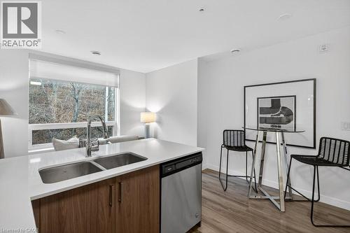 479 Charlton Avenue E Unit# 209, Hamilton, ON - Indoor Photo Showing Kitchen With Double Sink